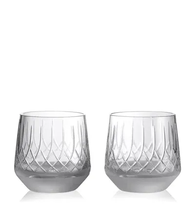 Waterford Set Of 2 Crystal Lismore Arcus Tumblers In Black