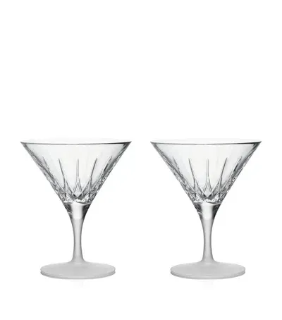 Waterford Set Of 2 Lismore Arcus Martini Glasses In Transparent