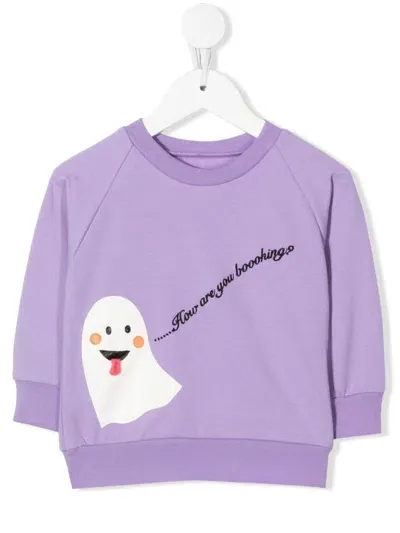 Wauw Capow By Bangbang Babies' Booooohing Graphic-print Sweatshirt In Purple