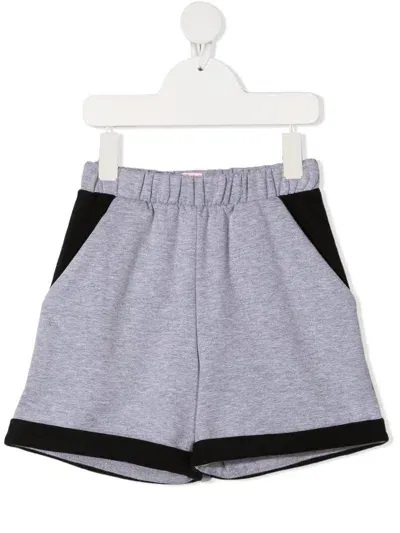 Wauw Capow By Bangbang Kids' Ciao Contrast-panel Shorts In Grey