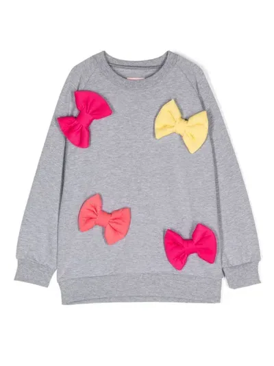 Wauw Capow By Bangbang Kids' Roxy Bow-appliqué Sweatshirt In Grey