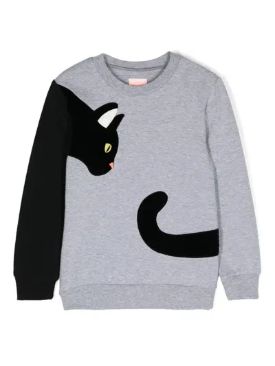 Wauw Capow By Bangbang Kids' Streetwise Mélange Sweatshirt In Grey