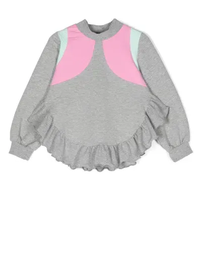 Wauw Capow By Bangbang Babies' Willa Colour-block Sweatshirt In Grau