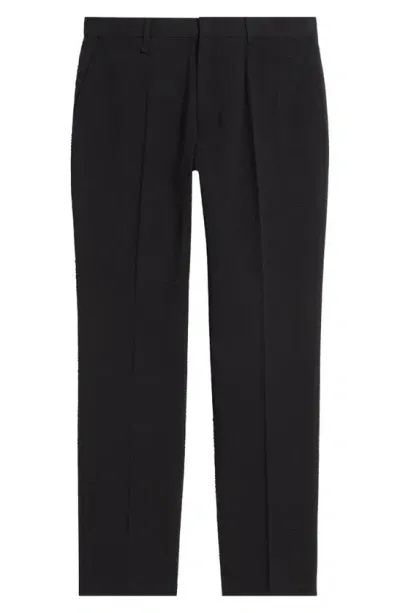 Wax London Alp Smart Seersucker Pants In Black