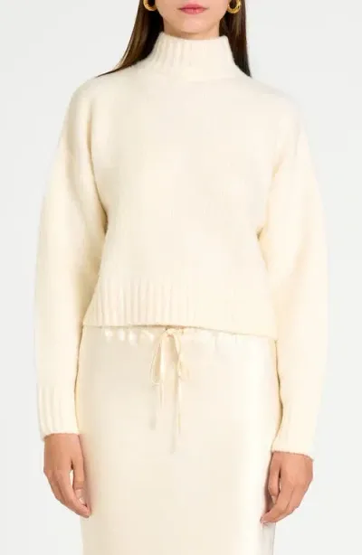 Wayf Charlie Mock Neck Sweater In Ivory