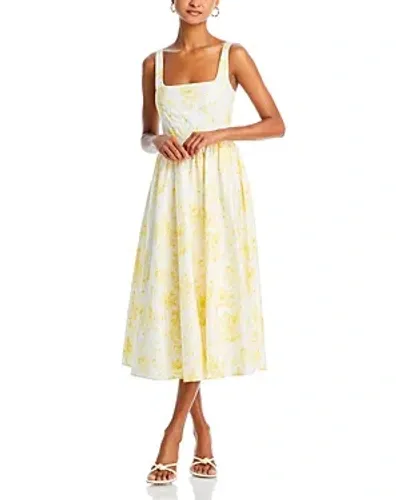 Wayf Desi Corset Midi Dress In Yellow Rose