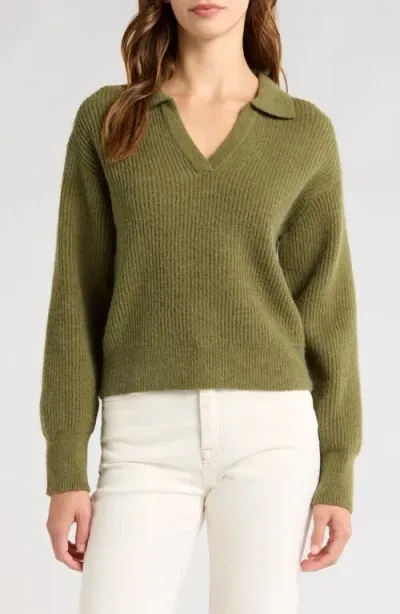 Wayf Sloan Rib Sweater In Olive