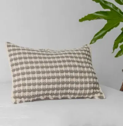 Wayil By Algodones Mayas Lattice Pillow In Dark Gray