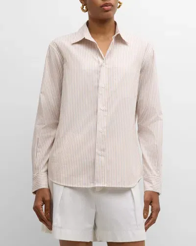 We-ar4 Inside Out Stripe Shirt In Stone Stripe