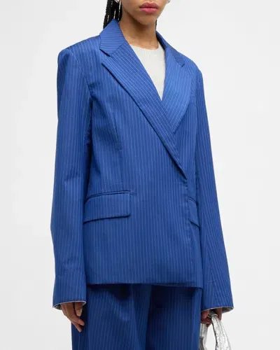 We-ar4 The Downtown Blazer In Cobalt Pinstripe