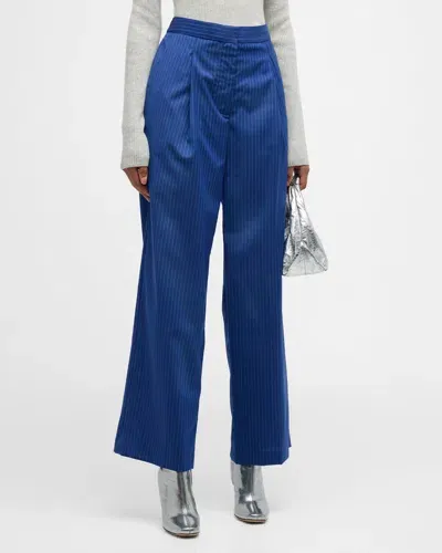 We-ar4 The Mercer Trousers In Cobalt Pinstripe