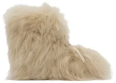 We11 Done Beige Fur Moccasin Boots