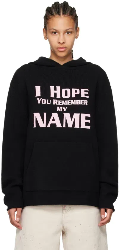 We11 Done Black 'i Hope You Remember My Name' Hoodie