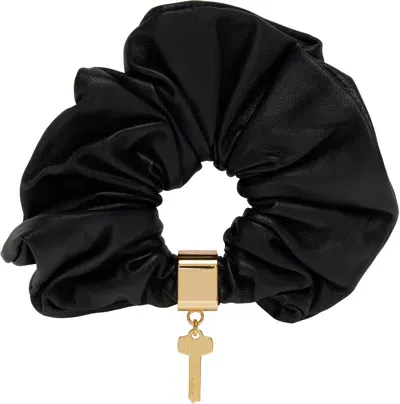 We11 Done Black Key Charm Leather Scrunchie