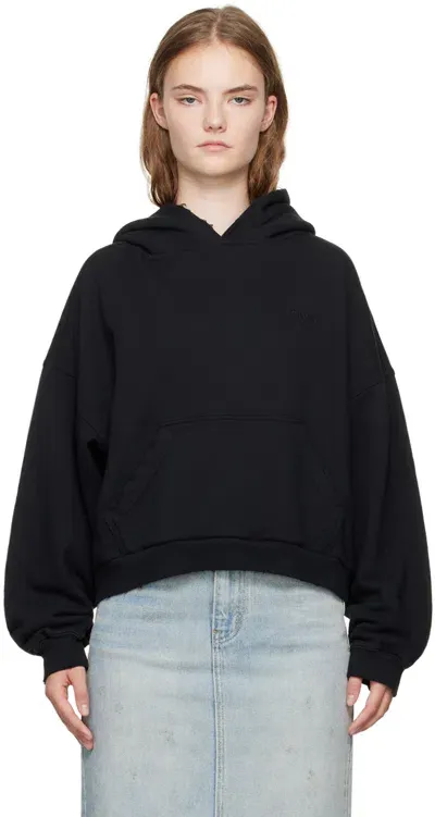 We11 Done Black Layered Hoodie