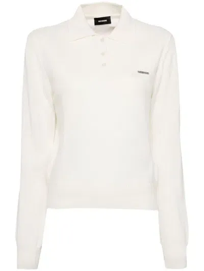 We11 Done Cashmere Knitted Polo Top In Neutrals