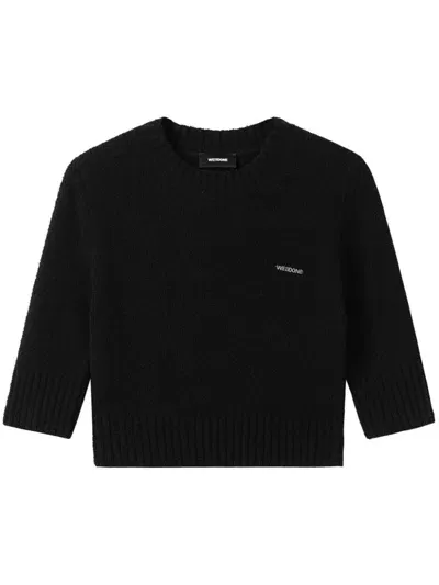 We11 Done Cropped Knitted Top In Black