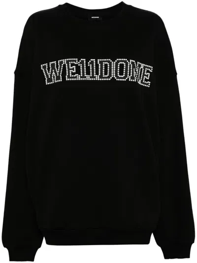 We11 Done Crystal Embellishment Sweatshirt In Black