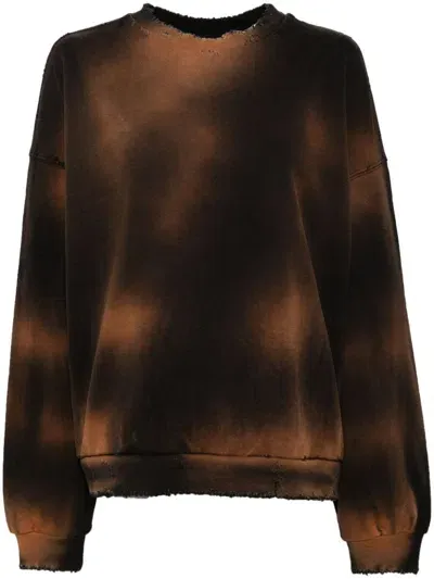 We11 Done Distressed Sweatshirt In Brown