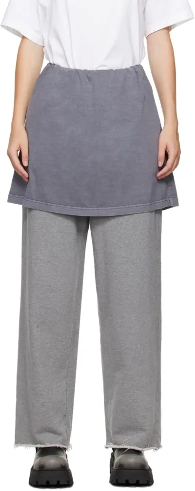 We11 Done Gray Layered Lounge Pants In M/grey