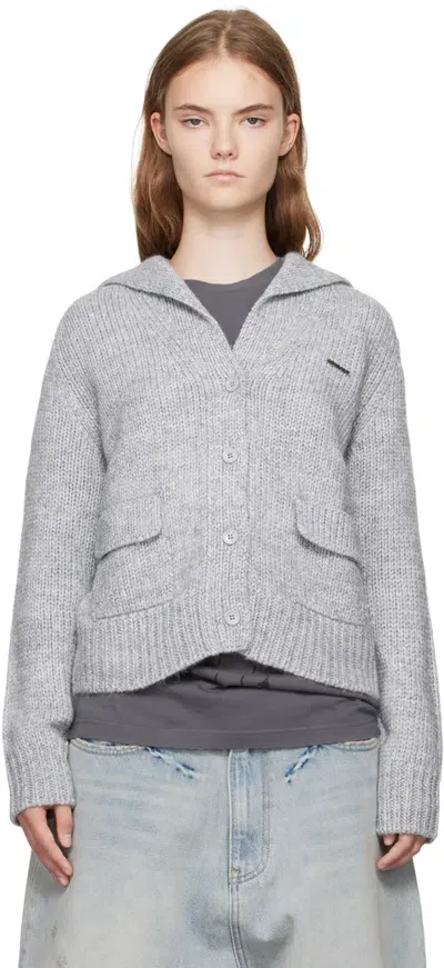 We11 Done Gray Sailor Cardigan In Grey