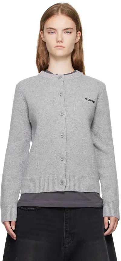 We11 Done Gray Simply Cardigan In Grey