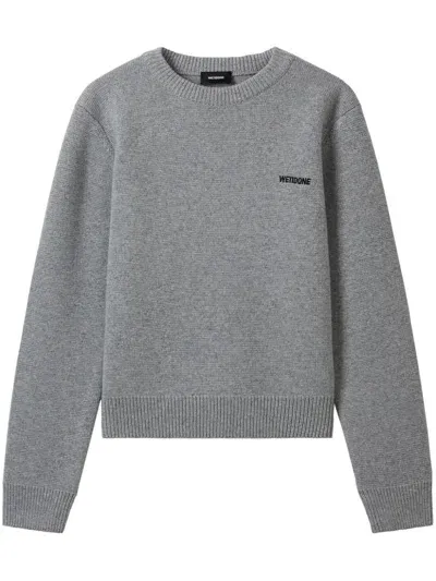 We11 Done Logo-embroidered Jumper In Grey