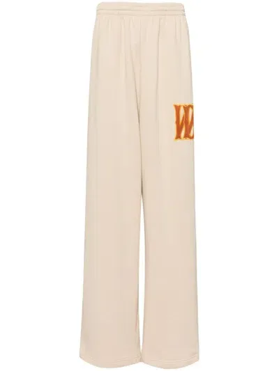 We11 Done Logo-patch Track Pants In Neutrals