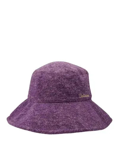 We11 Done Logo Bucket Hat In Purple