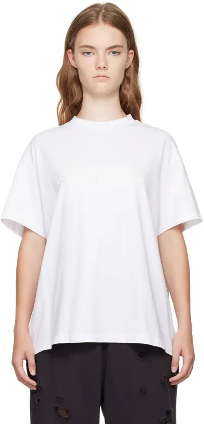 We11 Done White Pearl Logo T-shirt