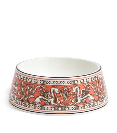 Wedgwood Bone China Florentine Pet Bowl In Orange