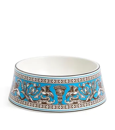 Wedgwood Bone China Florentine Pet Bowl In Turquoise