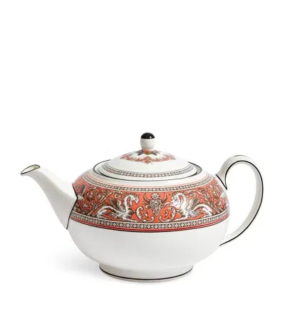 Wedgwood Florentine Salmon Teapot In White