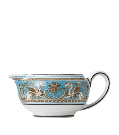 Wedgwood Florentine Turquoise Cream Jug In Blue