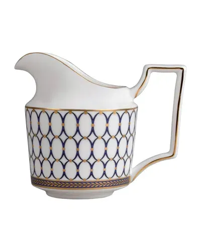 Wedgwood Renaissance Gold Cream Jug In Blue