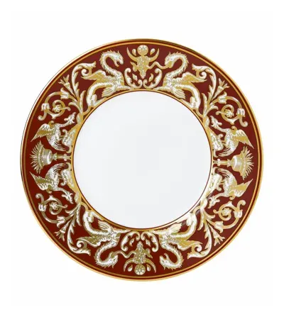 Wedgwood Renaissance Red Florentine Plate In Burgundy