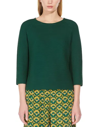 Weekend Max Mara Addotto Boat Neck Sweater In Green