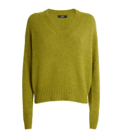 Weekend Max Mara Alpaca-blend V-neck Sweater In Green