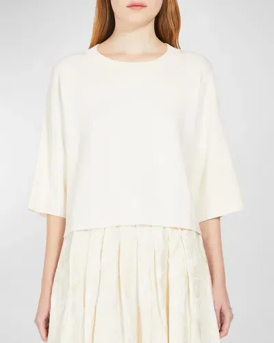 Weekend Max Mara Amato Crewneck Knit Shirt In Ecru