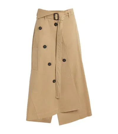 Weekend Max Mara Asymmetric Trench Midi Skirt In Beige