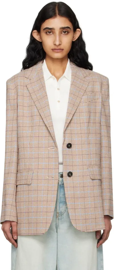 Weekend Max Mara Peirak Cotton & Linen Blazer In Beige,multi