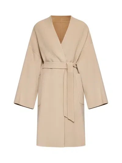 Weekend Max Mara Belted Long In Beige