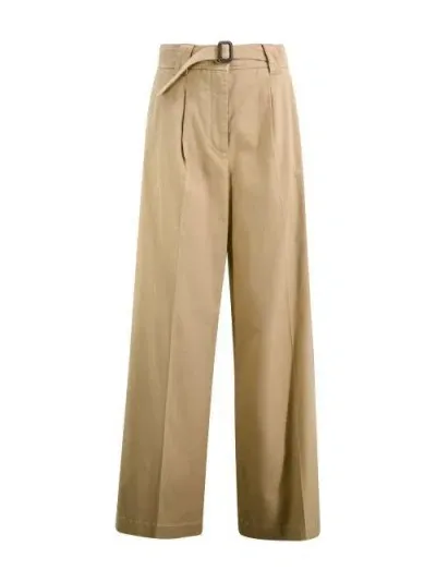 Weekend Max Mara Belted Wide Leg Trousers In Beige