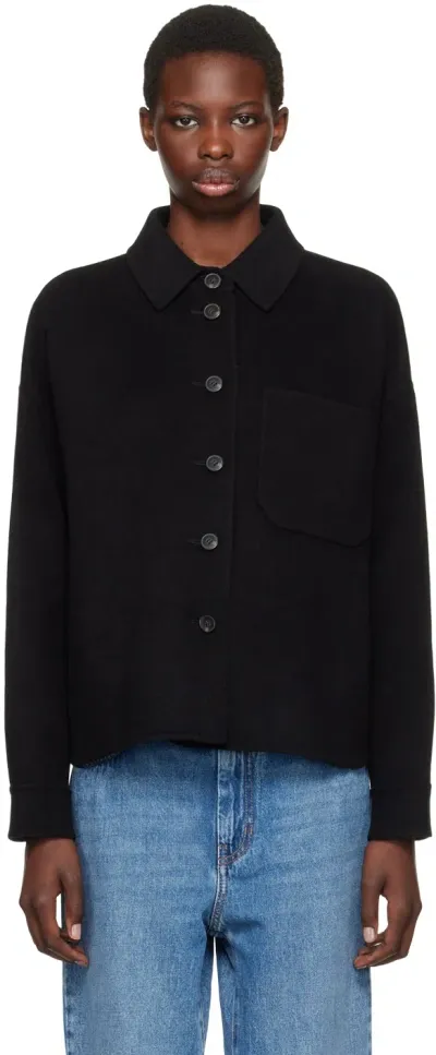 Weekend Max Mara Emiro Wool Shirt Jacket In Black