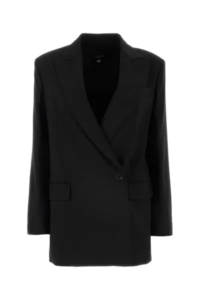 Weekend Max Mara Umbro Stretch Wool Side Closure Jacket In Black