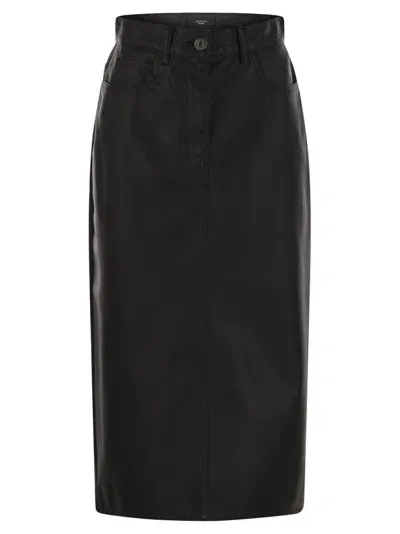 Weekend Max Mara Button Detailed Midi Skirt In Black