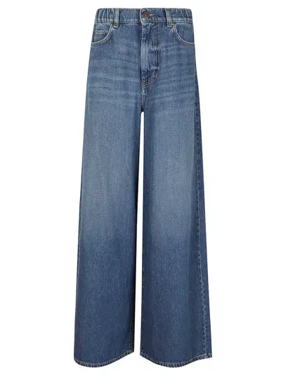 Weekend Max Mara Abitata High Rise Denim Wide Jeans In Blue