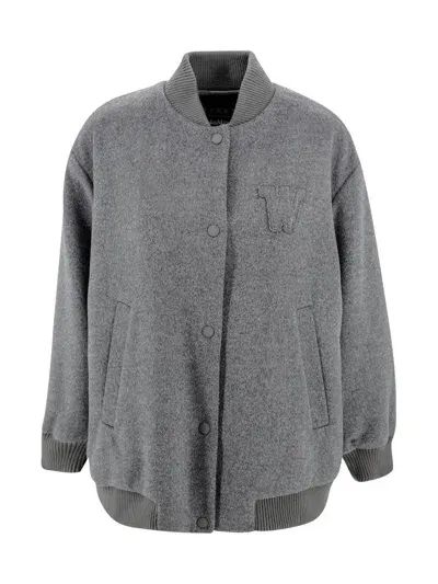 Weekend Max Mara Buttoned Long-sleeved Jacket In Gray