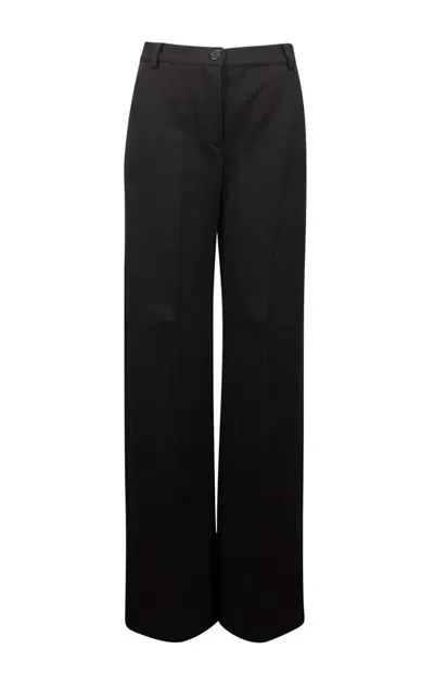 Weekend Max Mara Buttoned Straight Leg Trousers In Black