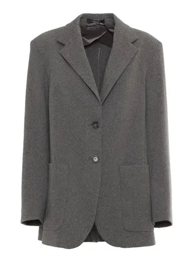 Weekend Max Mara Campale Dark Grey Jersey Jacket In Gray